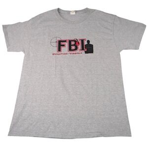 FBI Quantico Virginia Graphic T Shirt Grey Hanes Authentic Size L